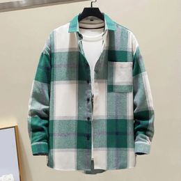 Mens Autumn Shirt Flip Collar Street Clothing Warm Pocket Plain Print Mens Autumn Coat Daily Clothing 240221