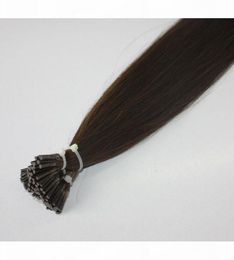 Double Drawn 100 human Hair Extensions Stick I tip in hair 08g s 160g 200S 14 to 26inch Indian remy hair5915879