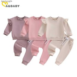 Clothing Sets ma baby 0-24M Newborn Infant Baby Girl Clothes Sets Ruffle Long Sleeve Tops Pants Casual Outfits Fall Spring Tracksuit Clothing
