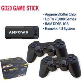 Consoles GD20 Game Stick 4K Original Video Game 40000 Jogos 2.4G Wireless Controller Emuelec 4.3 GD20 Retro Games Consola
