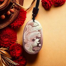 Pendants Jade Phoenix Pendant Natural Chinese Fashion Amulets Charms Luxury Necklace Necklaces Carved Jewelry Vintage Stone Amulet