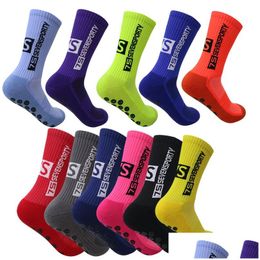 Sports Socks Mens And Womens Non Slip Football Tennis Baseball Basketball Yoga Hiking Cam Travel Cushioned Sweat Wicking Breathable Dhgds