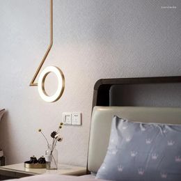 Pendant Lamps Nordic Novelty Aluminum Rings Shine Led Lights Luminaria Modern Bedroom Brass Creative Decor Fixtures
