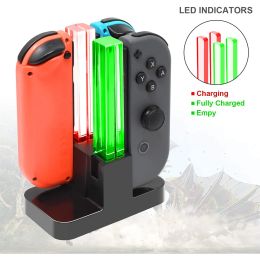 Chargers For Nintendo Switch 4 in 1 Controller Charger LED Indicator Charging Dock Station Nitend for Nintendoswitch NS OLED Accessories