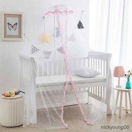 Crib Netting Self-Standing Baby Crib Bed Tent Summer Hung Dome Baby Mosquito Net Princess Girl Room Decor Polyester Mesh Kids Bed Canopy Tent