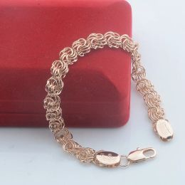 Bracelets FJ 8MM Women Men Big Cool 585 Rose Gold Colour Circle Link Bracelet (NO RED BOX)