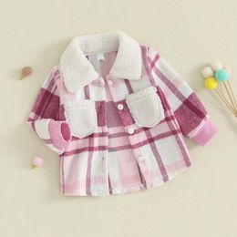 Jackets Toddler Baby Boy Girl Fleece Jacket Long Sleeve Button Down Sherpa Coat Fall Winter Warm Outwear