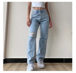 Jeans Pants Female Women's Jeans Large Size Boyfriend Jean Women Jeans Y2K Pants High Waist Mom Ripped Jeans 2021 Stright Trousers