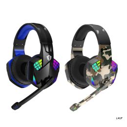 Earphones Powerful and Realistic Game Headset Stereo Sound Laptop Smartphones Over Ear Headphones RGB Light Ergonomic Design