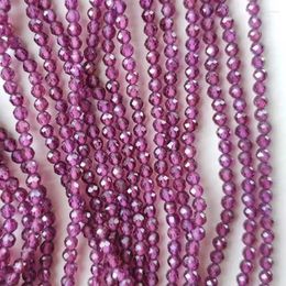 Loose Gemstones Garnet Purple RED Round Faceted 3mm Nature For Making Jewellery Necklace 31cm FPPJ Wholesale