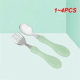 Forks 1-4PCS Training Tableware Fork 1-2 Years Old Baby Chopsticks Set Childrens Tray Bowl Spoon