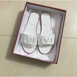 Slippers New Flat Slippers Open Toe Flip Flops Foreign Trade plus Size Slippers Outdoor Slipper Womens Shoes White 2024 new