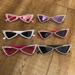 ZAOLIHU Baby Cat Eye Sunglasses Kids Diamond Crystal Sun Glasses UV400 Summer Shades Black Red Small Eyewear Luxury Gafas de 240219