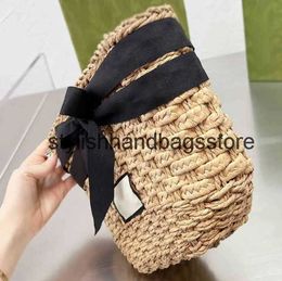 Shoulder Bags Soulder Bag Weaving Woman Vintage Summer Designer andbags Tote Women Woven andbag Sopping Travel Beac Purse Wicker and StrapH24221