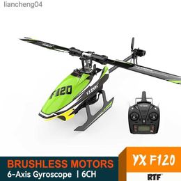 Electric/RC Aircraft YXZNRC F120 2.4G 6CH 6-Axis Gyro 3D6G Direct Drive Brushless Motor Flybarless RC Helicopter Model Compatible with FUTABA S-FHSS
