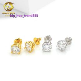 Hip Hop Jewelry 925 Silver Set VVS Mosan Earrings studs for Men and Women diamond earings