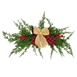 Decorative Flowers Christmas Wall Hanging Door Arch Wreath Simulation Green Pine Needles Corner Garland Year Xmas Party Decoration