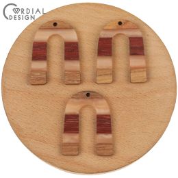 Back Cordial Design 30pcs 27*37mm Charms/earring Accessories/natural Wood & Resin/hand Made/diy Pendant/jewelry Findings & Components