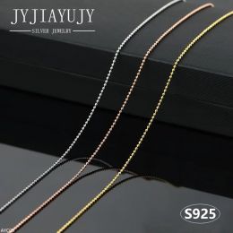 Necklaces JYJIAYUJY 100% Sterling Silver S925 Chains Necklace 1MM Beads Shape Fashion Daily Trendy Hypoallergenic Fine Jewelry Gift AYC05