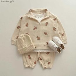 Clothing Sets Spring Infant Baby Cartoon Clothing Sets Toddler Boys Girls Long Sleeve Sweatshirt + Pants 2pcs Suit Kids Cute Bear Clothes Set