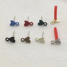 Stud New Arrival 6x8mm 100pcs Zinc Alloy Heart Shape Ear Stud Connectors for Handmade Earrings Diy Parts,jewelry Findings&components