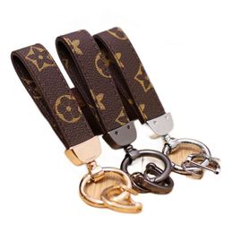 PU Leather Keychain Designer Key Chain Buckle Lovers Car Handmade Keychains Men Women Bag Pendant Accessories Gift CC