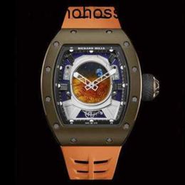 Richardmills Watch Swiss Mechanical Watches Richarsmillesr Mens Series Rm 5205 Astronaut Flywheel Titanium Alloy Enamel Mars Disk Limited to 30 Pieces n
