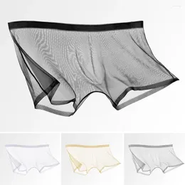 Underpants 1Pc Comfy Men Shorts Briefs See-through Ultra-thin Breathable Seamless Sexy Men's Mesh For Daily Wear