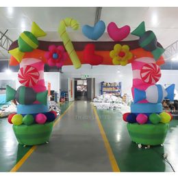 Free Air Ship Outdoor Activities 6mWx4mH (20x13.2ft) with blower 3d flowers beautiful inflatable welcome arch party event decoration entrance gate