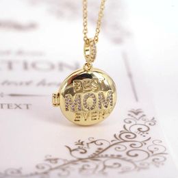 Pendant Necklaces 10PCS Mother's Day Gift Mom MaMa For Women Micro Pave Crystal Love Letter Necklace Cubic Zirconia Name Gold Jewerly
