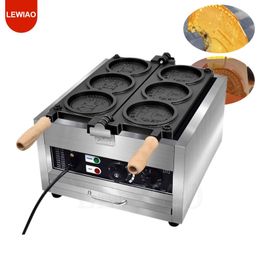 110V 220V Computer Digital Model Cheese Coin Waffle Machine 10 Korea Golden Coin Waffle Cheese Cartoon Coin Scones Waffle Maker