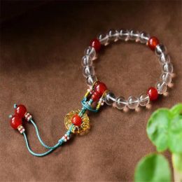 Bracelets Dinastia Qing Mesmo estilo Bracelete de Cristal Clear da Rainha 18 dezoito contas Oração Acessórios femininos Atacado