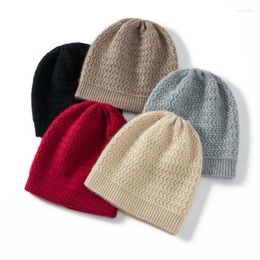 Berets Goat Cashmere Hat Simple Knit Texture Autumn Winter Outdoor Casual Warm Bean Fabric Soft Unisex