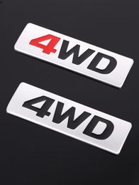 3D Chrome Metal Sticker 4WD Emblem 4X4 Badge Decal Car Styling For Honda CRV Accord Civic Suzuki Grand Vitara Swift SX46485747