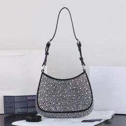 Fashion Shoulder Bags women Designer Handbags Imitation Crystal Embellished Satin
