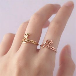 Rings Filled Children Name Ring Personalised Word Bague Femme Custom Name Rings For Women Wedding Gift Handmade Jewellery
