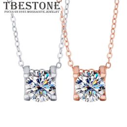 Pendants Tbestone Bull Head 1ct Moissanite Diamond S925 Sterling Silver Fashion Elegant Rose Gold Pendant Necklace Women's Brand Jewellery