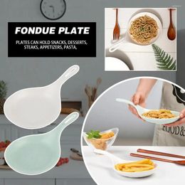 Plates Korean Handheld Dish Fashion White With Handle Large Fries Platter Tray Chicken Fruit Fried Spoon Snack Cake Plate Dess R7A5