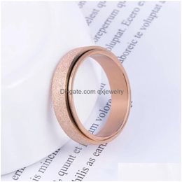 Band Rings Stainless Steel Rotatable Band Rings Gold Rainbow Finger Rotating Spinner Ring For Women Men Fashion Jewellery Will And Drop Dh4Nl