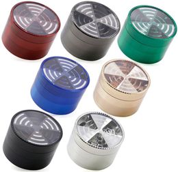 4 Layers 63mm TOP Window Signal Shape Tobacco Crushers Grinders Metal Zinc Alloy Herb Grinder Smoking Accessories sea LLA4702675