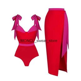 Women's Swimwear 2023 New One Piece Swimsuit For Women with Skirt Push Up Bathing Suit Monokini Beach Bodysuit WearH24221