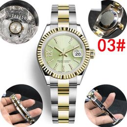 women watch 26mm Pink gold bracelet Mechanical automatic Watches Vertical bar textured women dress watch full Stainless steel wate277c