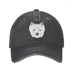 Ball Caps Classic Cotton Smiling West Highland White Terrier Baseball Cap Women Men Adjustable Westie Dog Dad Hat Sports