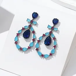 Dangle Earrings SENYU Fashion Water Drop Wreath Design Earring For Women Party Jewelry Luxury Wedding Bride Anniversary Gifts 2024