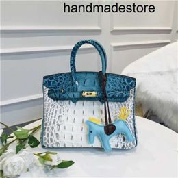 BK Style Designer Bag with Crocodile Bone Pattern Color Contrast Cow Leather Women's with One Shoulder Diagonal Cross Carrying Trend