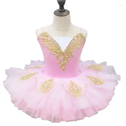 Stage Wear 2024 Pink / Red /blue/ Yellow Girl Ballet Tutu Dress Swan Lake Costume Dancer Clothes Children Dresses