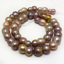 Necklaces 16 inches 1320mm Natural Lavender Peanut Shaped Baroque Pearl Loose Strand