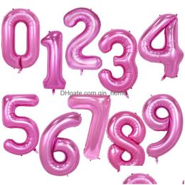 Other Event Party Supplies 32 Inch Foil Birthday Balloons Number Ballon Figures Wedding Happy Decorations Kid Baloons 0-9 Drop Del Dhiuz