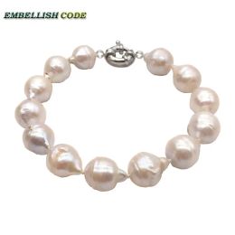 Bangles Normal size white Colour baroque pearls Bracelet tissue nucleated flame ball pear shape freshwater pearl special for lady