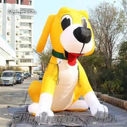 wholesale Customised Cute Inflatable Bouncers Dog Sculpture 5mH (16.5ft) With blower Cartoon Animal Blow Up Puppy Model Balloon For Outdoor Advertising Show